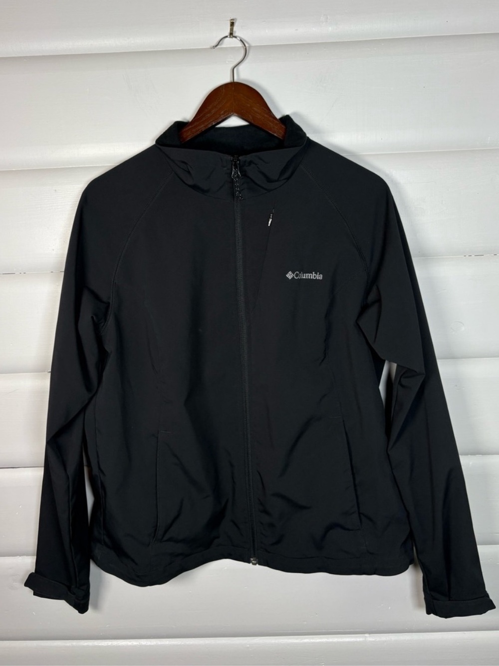 Columbia Black Soft Shell Jacket Women’s XL Full Zip Outdoor
